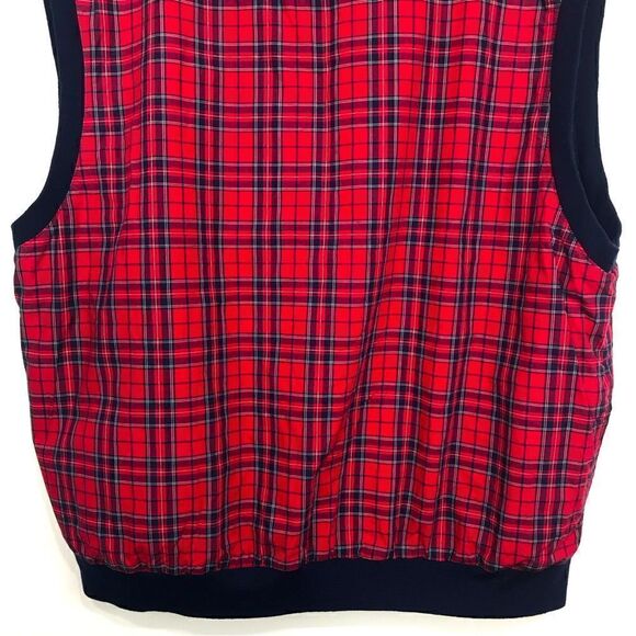 Polo Golf Ralph Lauren Navy Red Plaid Reversible Nylon Golf Performance Vest - Picture 8 of 13